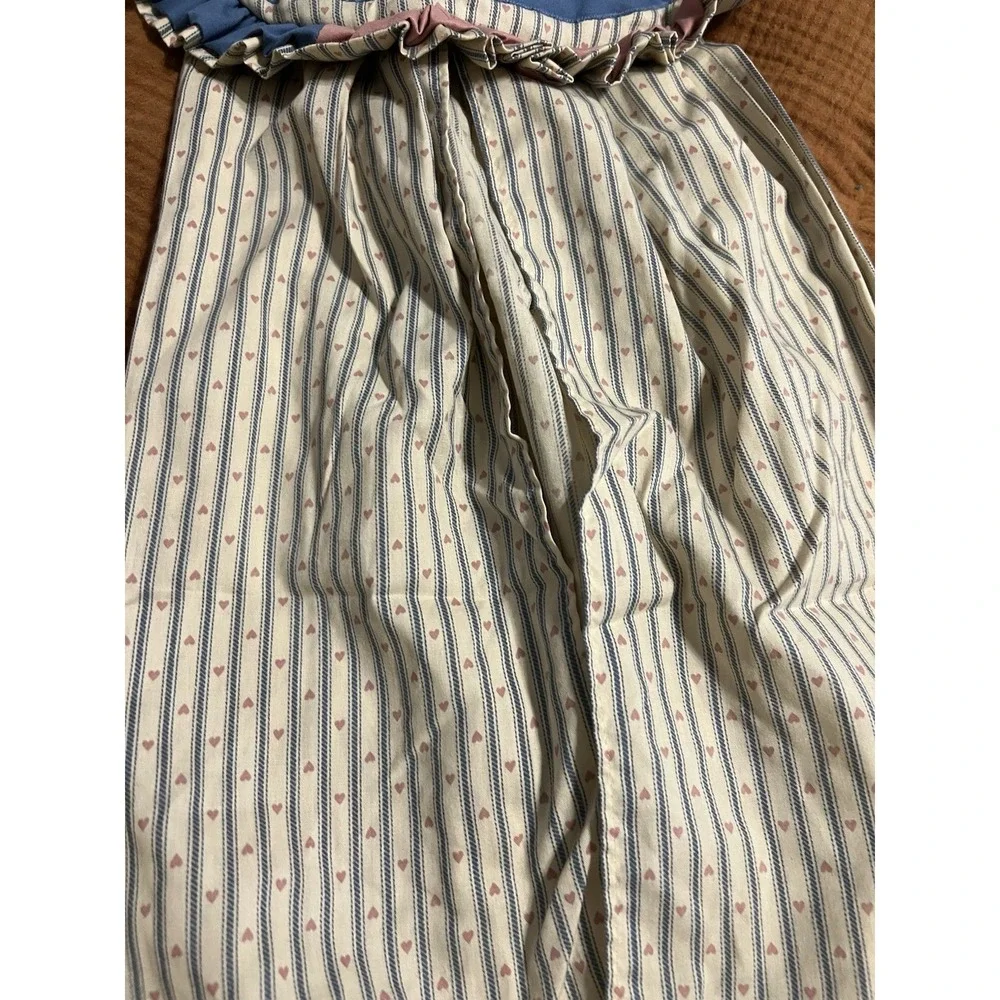 VTG Teddy Bear Rocking Horse Baby Crib Bedding Set Ruffle Trim Complete Hearts